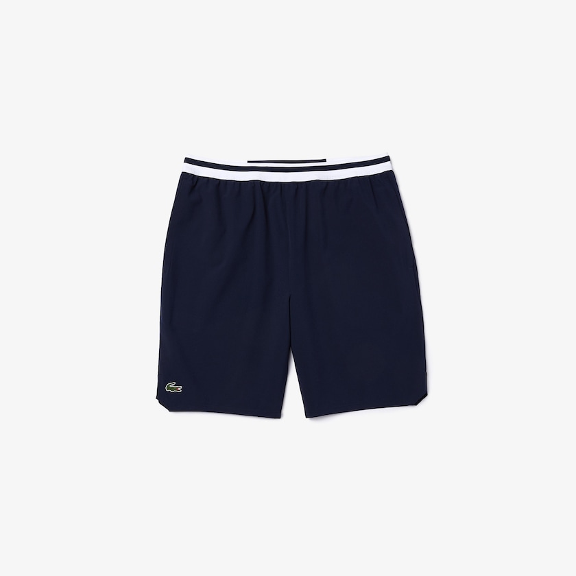 Short Lacoste SPORT x Novak Djokovic Stretch Taffeta Hombre Azul Marino Azules Blancos | TU9-49274X0