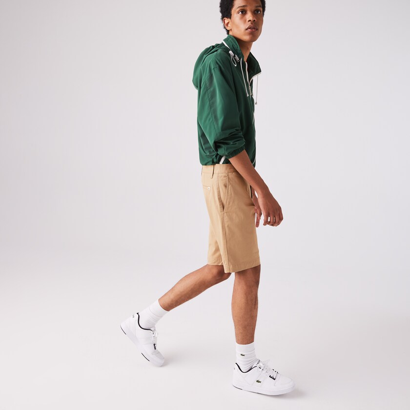 Short Lacoste Slim Fit Stretch Gabardine Hombre Beige | AA2-12171P7