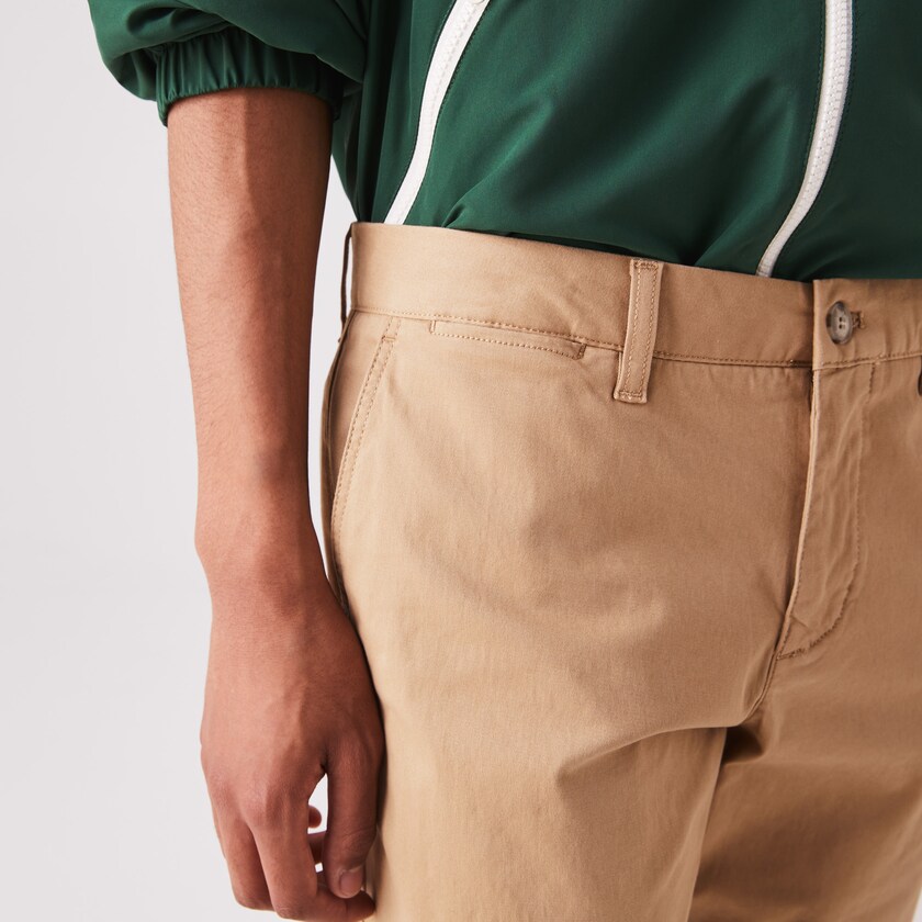 Short Lacoste Slim Fit Stretch Gabardine Hombre Beige | AA2-12171P7