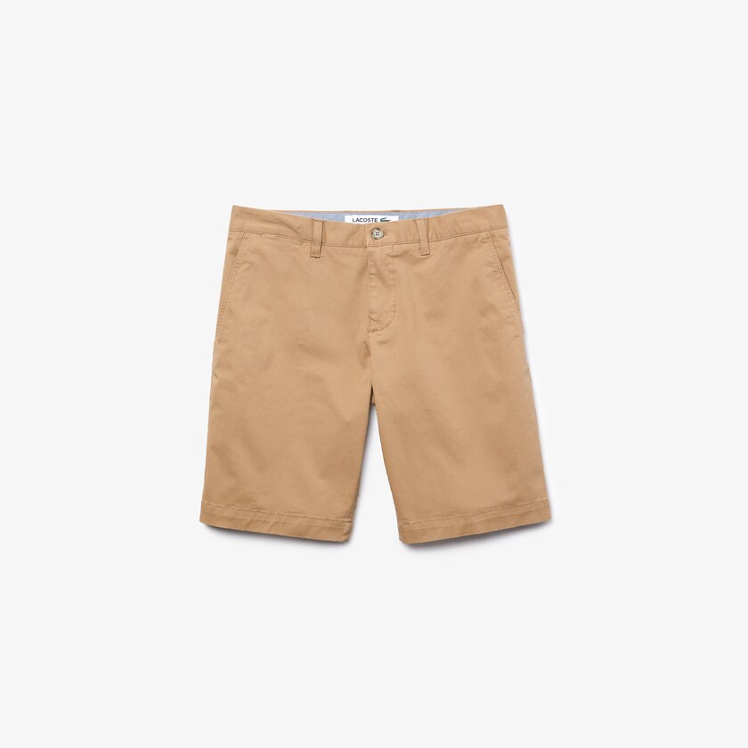 Short Lacoste Slim Fit Stretch Gabardine Hombre Beige | AA2-12171P7