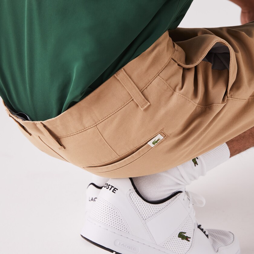 Short Lacoste Slim Fit Stretch Gabardine Hombre Beige | AA2-12171P7