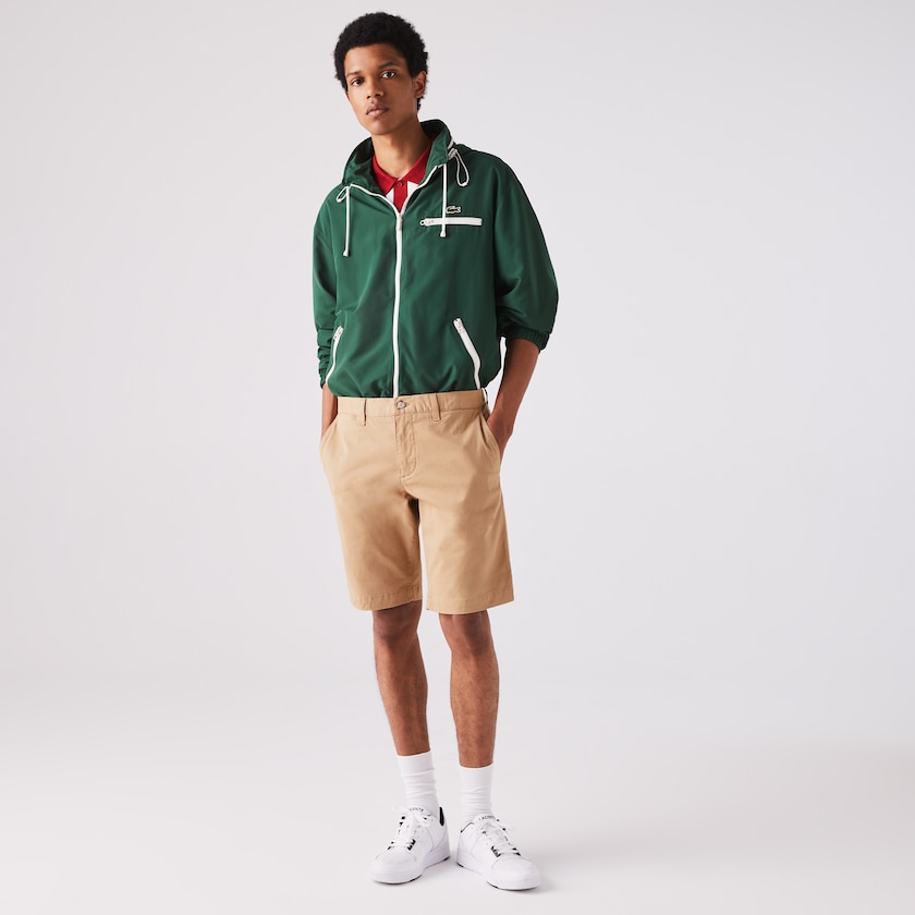 Short Lacoste Slim Fit Stretch Gabardine Hombre Beige | AA2-12171P7