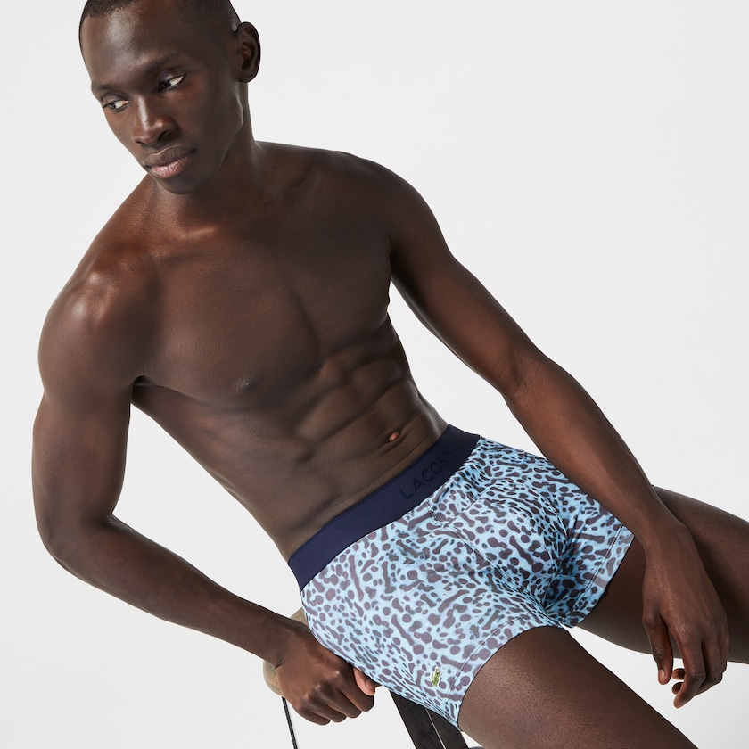 Short Lacoste x National Geographic Polyester Trunk Hombre Blancos | WR1-55745H6