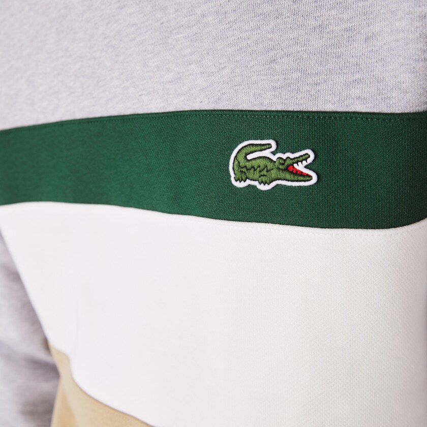 Sudaderas Lacoste Colorblock Fleece Crew Neck Hombre Beige Blancos Verdes Grises | LY4-65916G7
