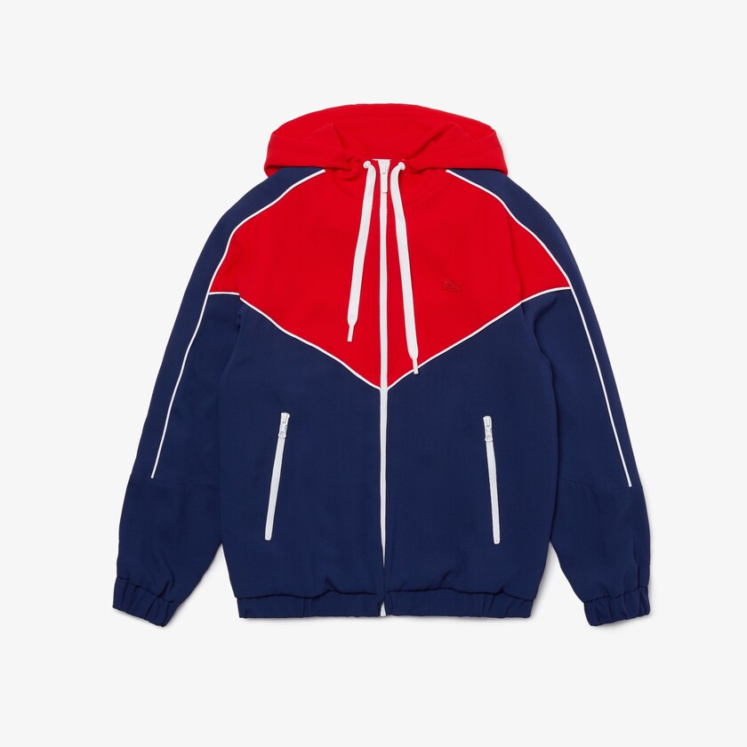 Sudaderas Lacoste Colorblock Zip-Up Hoodie Mujer Azules Blancos Rojos | LX5-84068O4