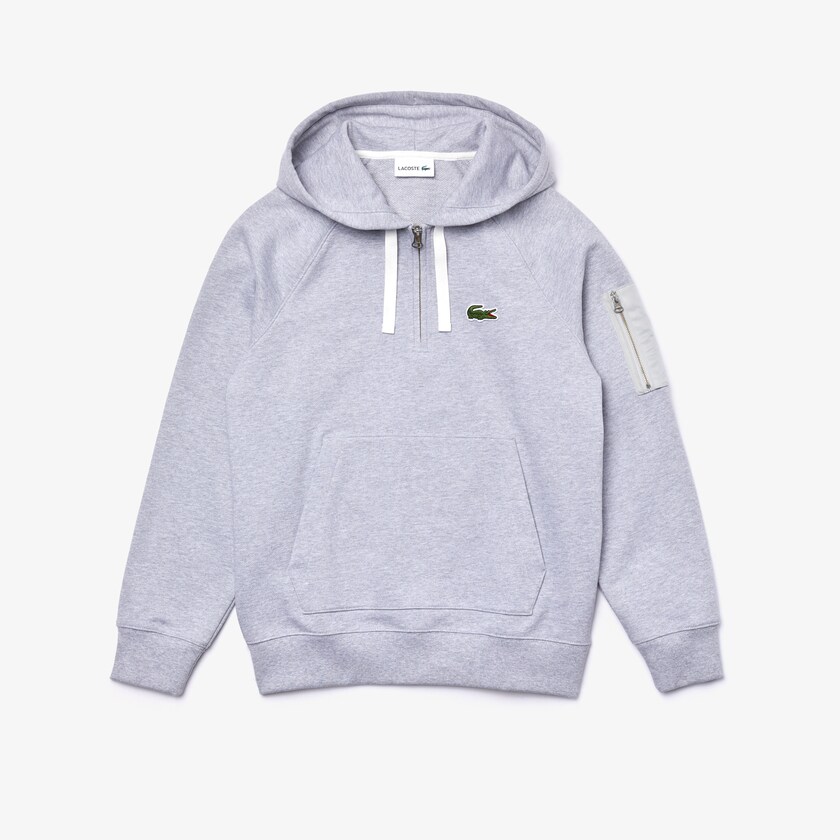Sudaderas Lacoste Contrast Pocket Fleece Hombre Grises | LX6-46994E5
