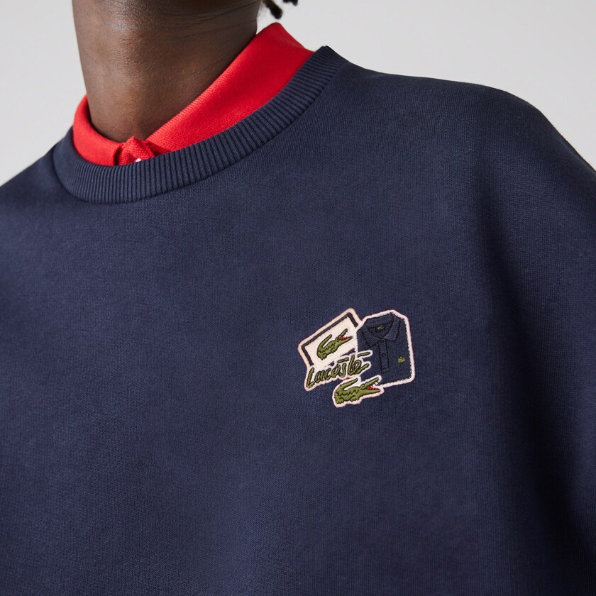 Sudaderas Lacoste Crew Neck Badge Fleece Mujer Azul Marino Azules | LB5-08290K5