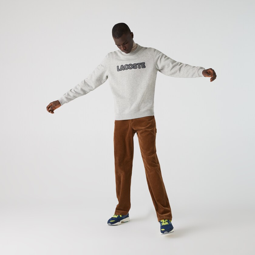 Sudaderas Lacoste Crew Neck Flecked Fleece Hombre Grises | UP8-05210X4