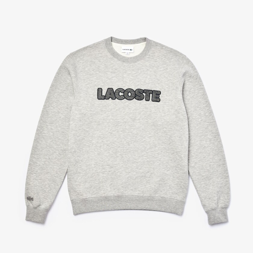 Sudaderas Lacoste Crew Neck Flecked Fleece Hombre Grises | UP8-05210X4
