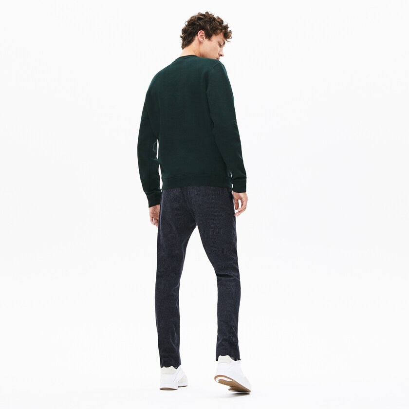 Sudaderas Lacoste Crewneck Croco Magic Logo Fleece Hombre Verdes | YJ1-16691A6
