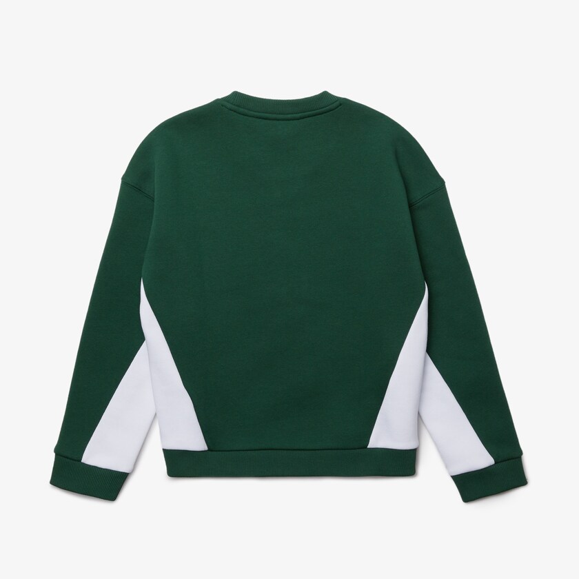 Sudaderas Lacoste Niños Verdes Blancos Crewneck Fleece ZY0-75177W6