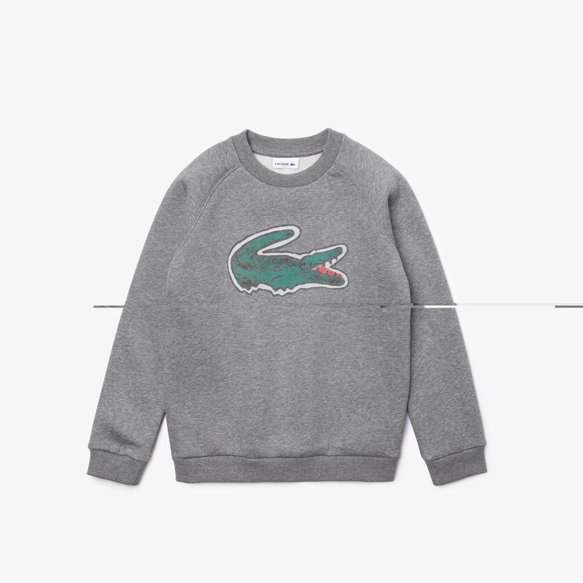 Sudaderas Lacoste Niños Grises Crocodile Graphic Fleece AH4-57835S9