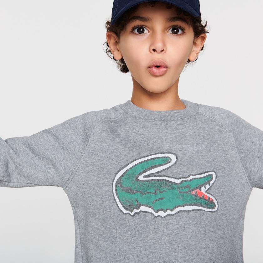 Sudaderas Lacoste Niños Grises Crocodile Graphic Fleece AH4-57835S9
