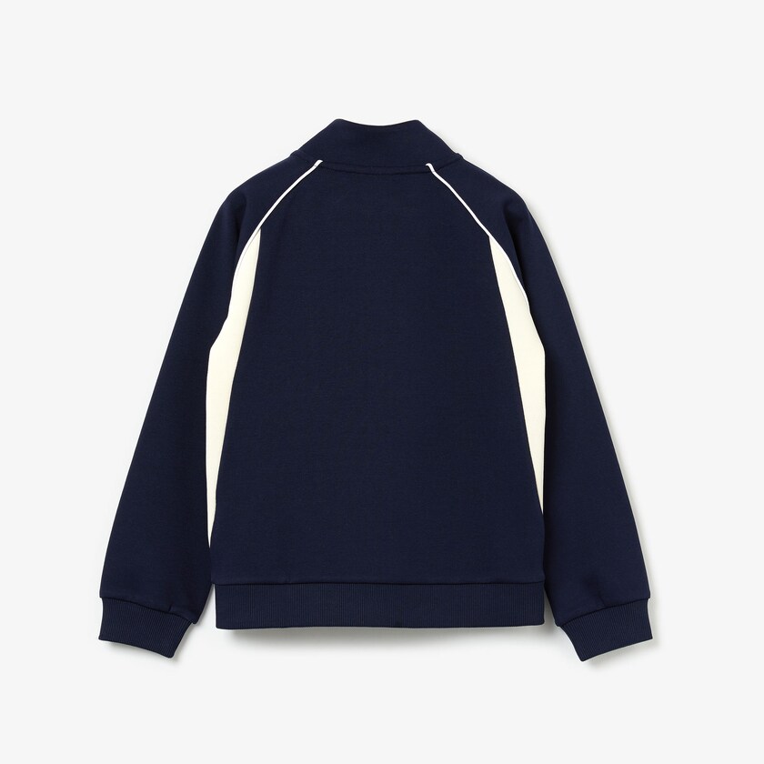 Sudaderas Lacoste Niños Azul Marino Azules Blancos Full-Zip Contrast Side Panels Fleece CD4-54505Y2
