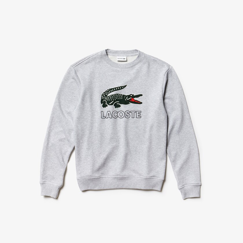 Sudaderas Lacoste Graphic Croc Hombre Grises | MJ2-15311U5