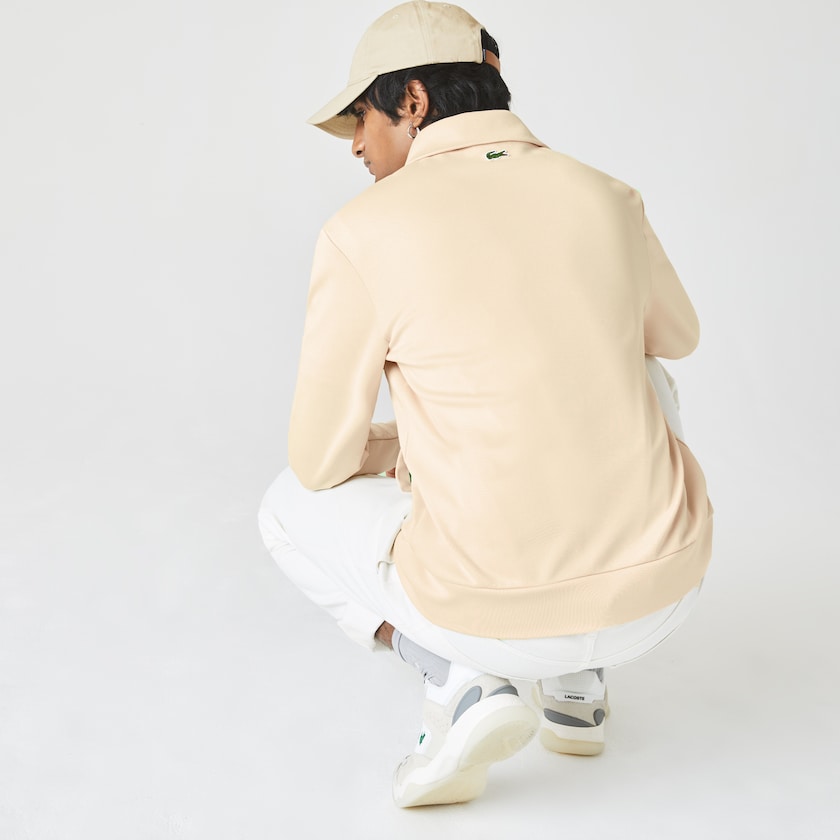 Sudaderas Lacoste Heritage Striped Zip-Up Hombre Beige | JF9-82408G9