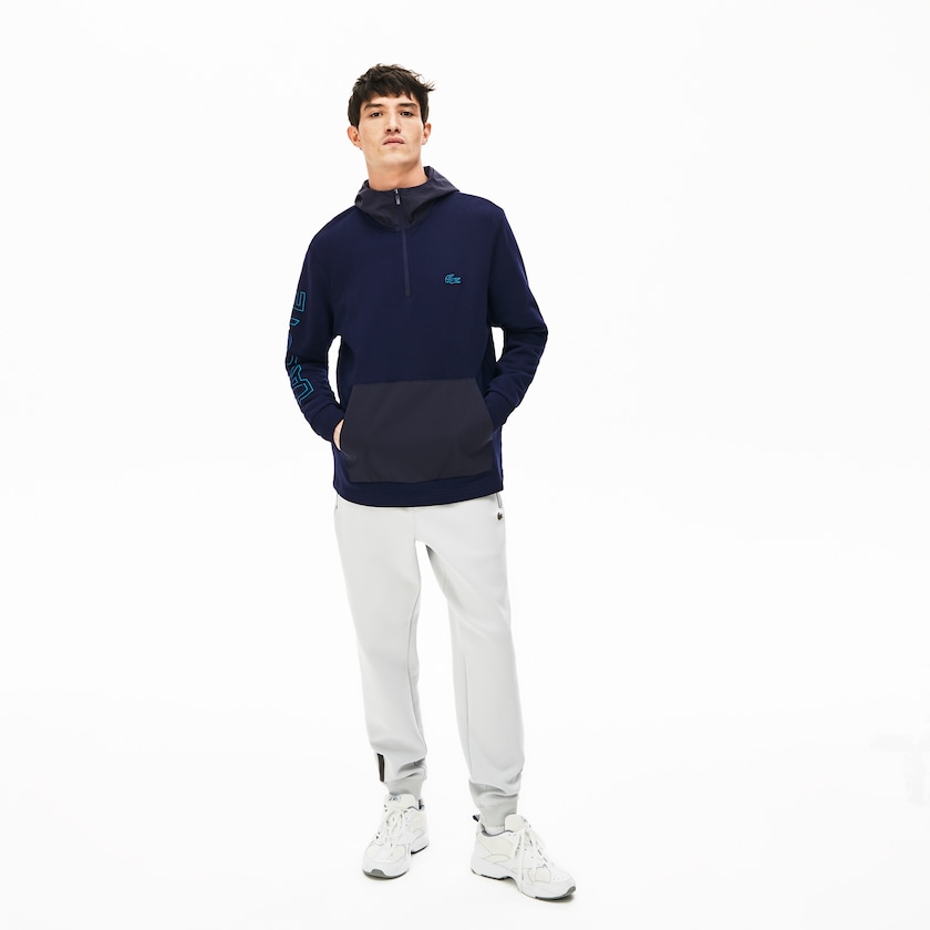 Sudaderas Lacoste Hooded Color-Block Zip Up Hombre Azul Marino Azules Grises Oscuro | KF7-82338L4