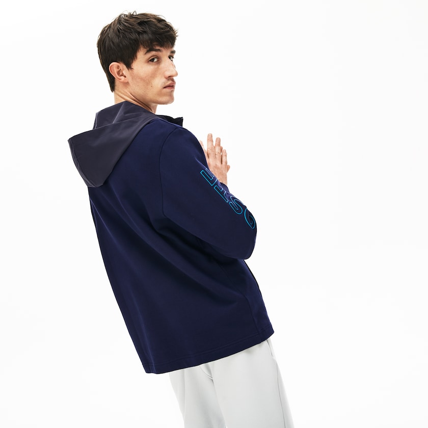 Sudaderas Lacoste Hooded Color-Block Zip Up Hombre Azul Marino Azules Grises Oscuro | KF7-82338L4