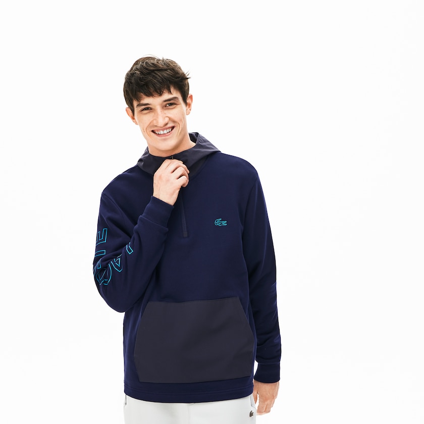 Sudaderas Lacoste Hooded Color-Block Zip Up Hombre Azul Marino Azules Grises Oscuro | KF7-82338L4