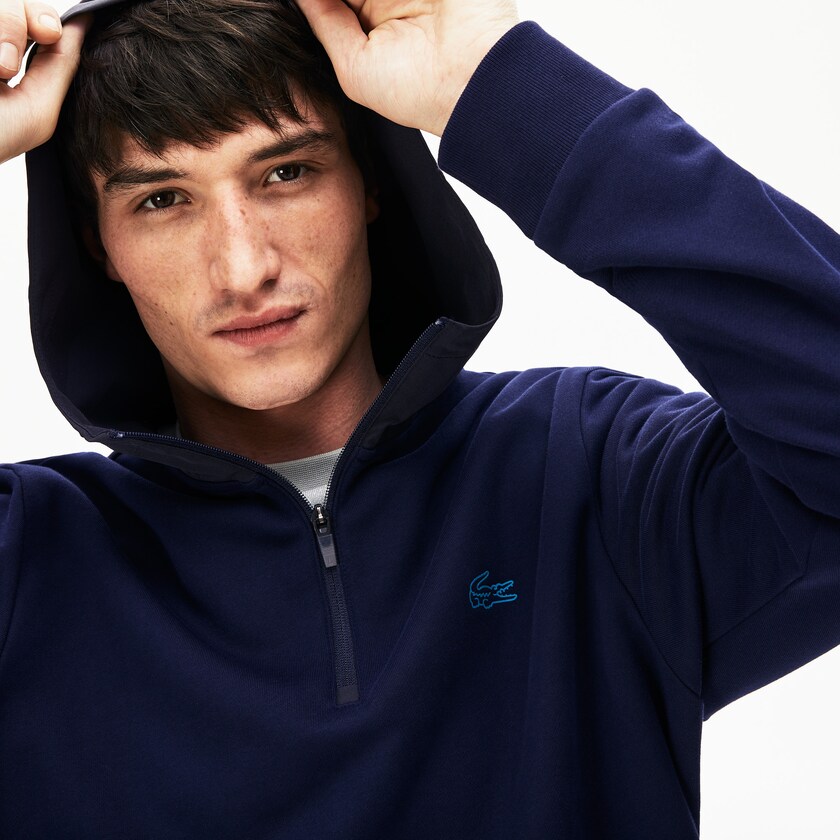 Sudaderas Lacoste Hooded Color-Block Zip Up Hombre Azul Marino Azules Grises Oscuro | KF7-82338L4