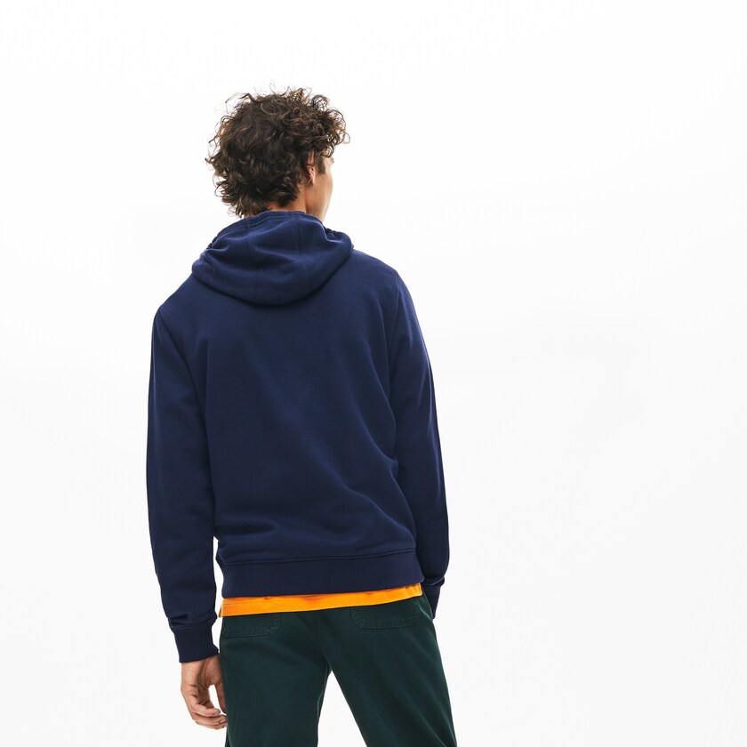 Sudaderas Lacoste Hooded Fleece Hombre Azul Marino Azules | EY1-22182H4