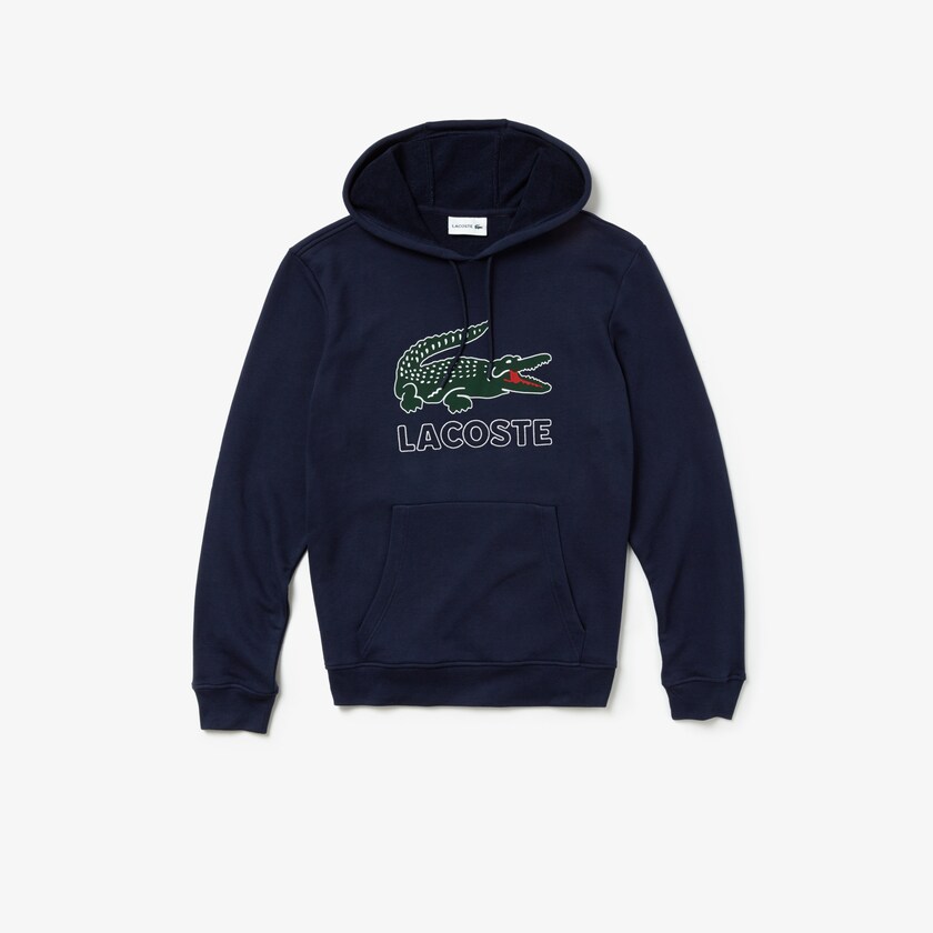 Sudaderas Lacoste Hooded Fleece Hombre Azul Marino Azules | EY1-22182H4