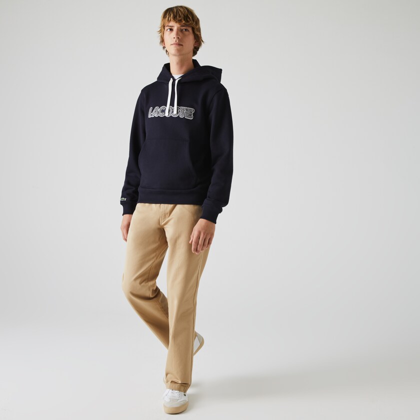 Sudaderas Lacoste Hooded Fleece Hombre Azul Marino Azules | WZ4-43234P1