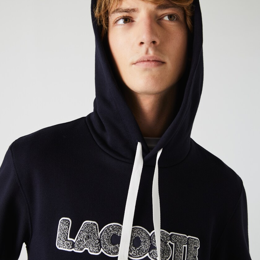 Sudaderas Lacoste Hooded Fleece Hombre Azul Marino Azules | WZ4-43234P1