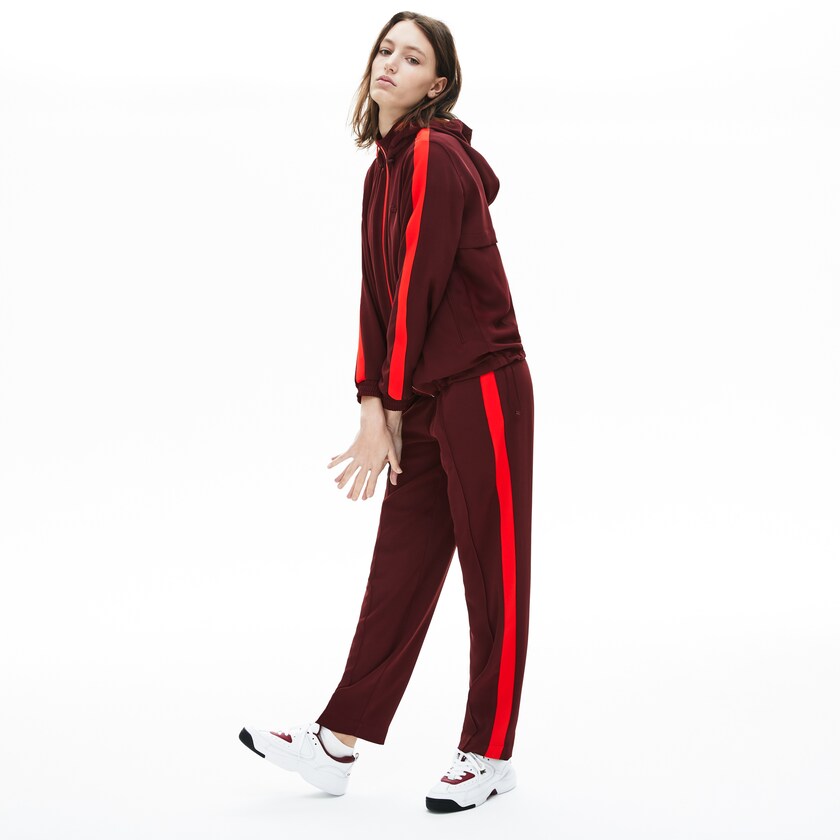 Sudaderas Lacoste Hooded Zip-Up Mujer Rojos Oscuro Rojos | KS6-12751U1