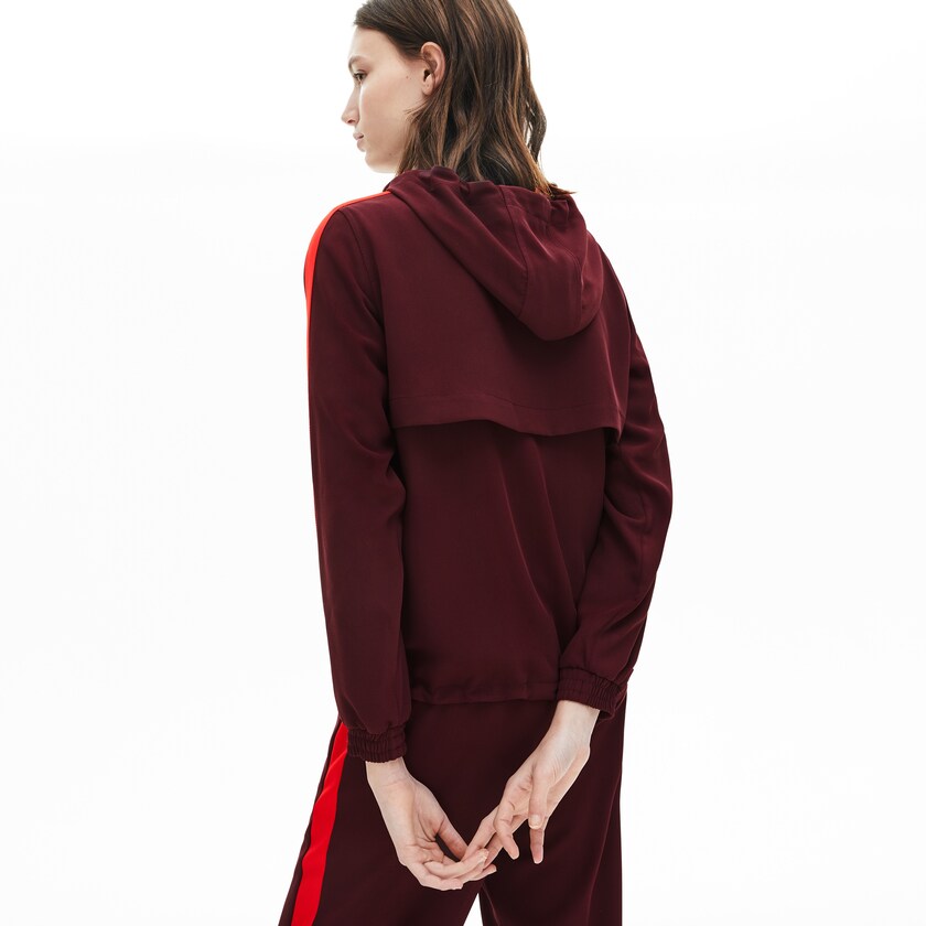 Sudaderas Lacoste Hooded Zip-Up Mujer Rojos Oscuro Rojos | KS6-12751U1