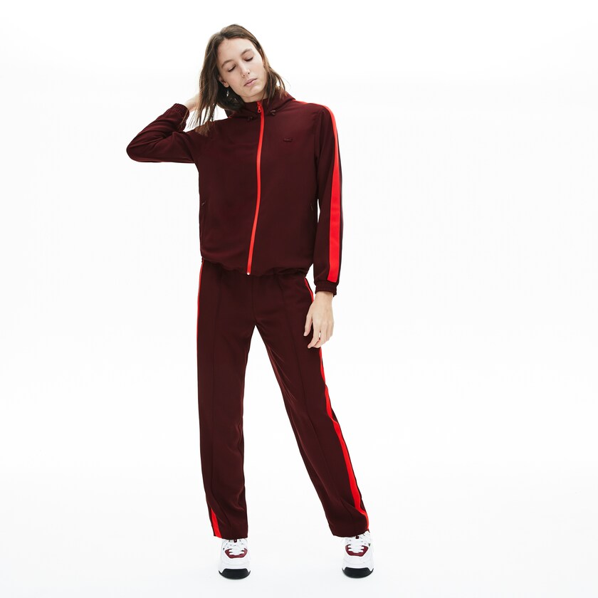 Sudaderas Lacoste Hooded Zip-Up Mujer Rojos Oscuro Rojos | KS6-12751U1