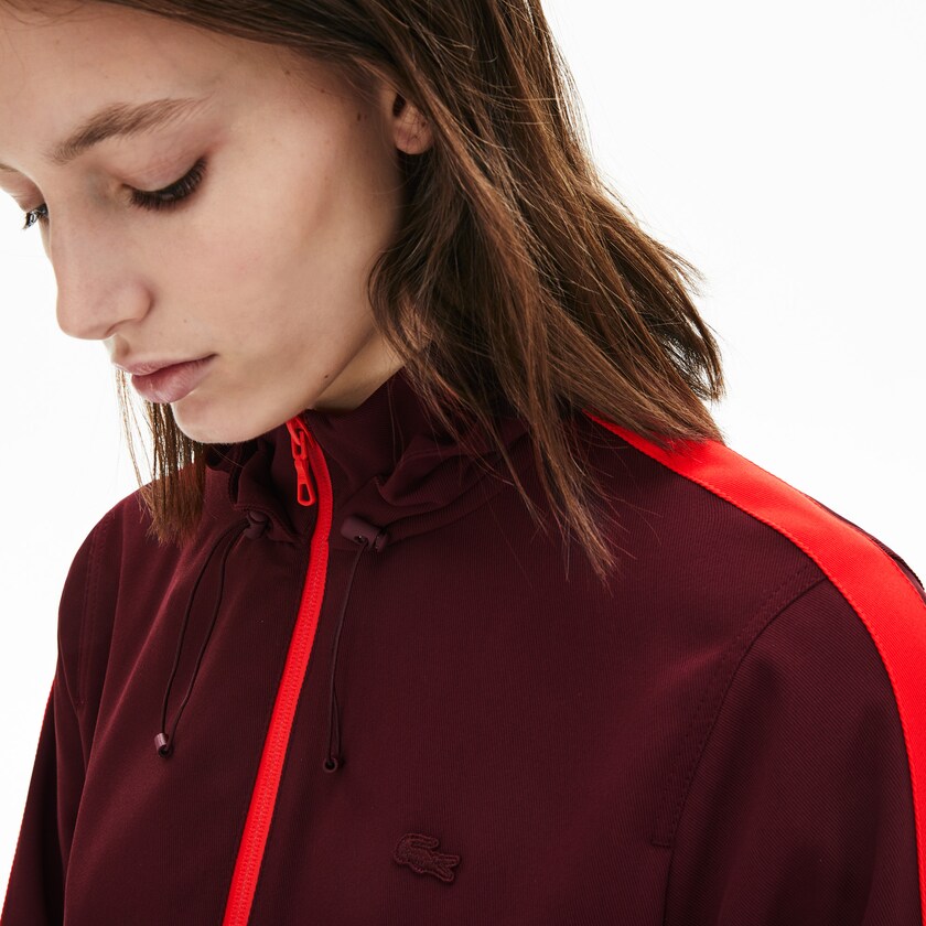 Sudaderas Lacoste Hooded Zip-Up Mujer Rojos Oscuro Rojos | KS6-12751U1