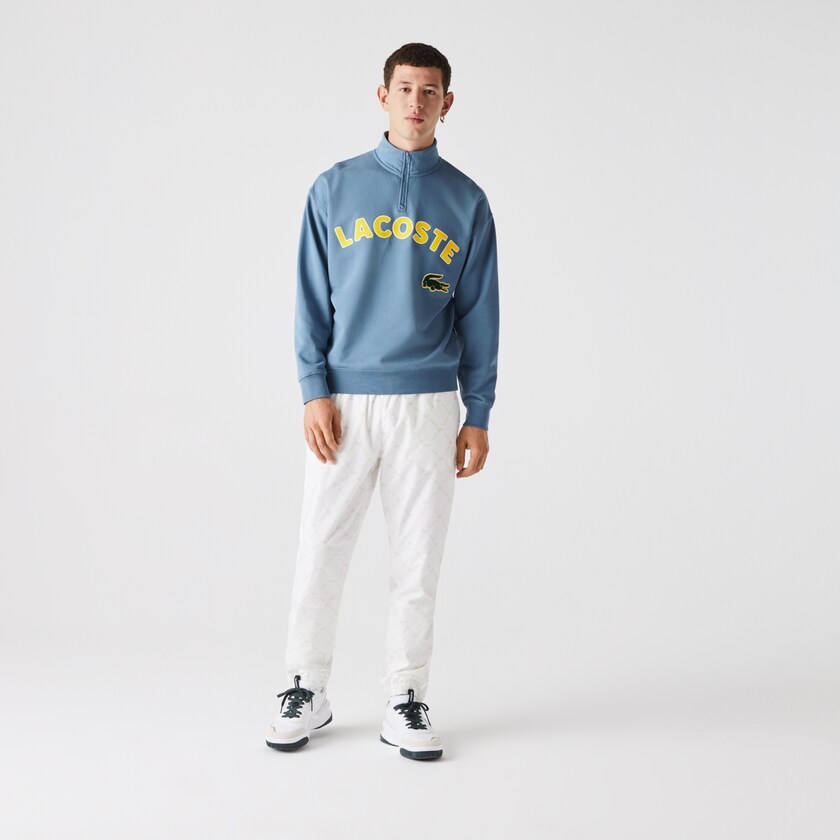 Sudaderas Lacoste LIVE Branded Cotton Fleece Hombre Azules | UC7-06650V5