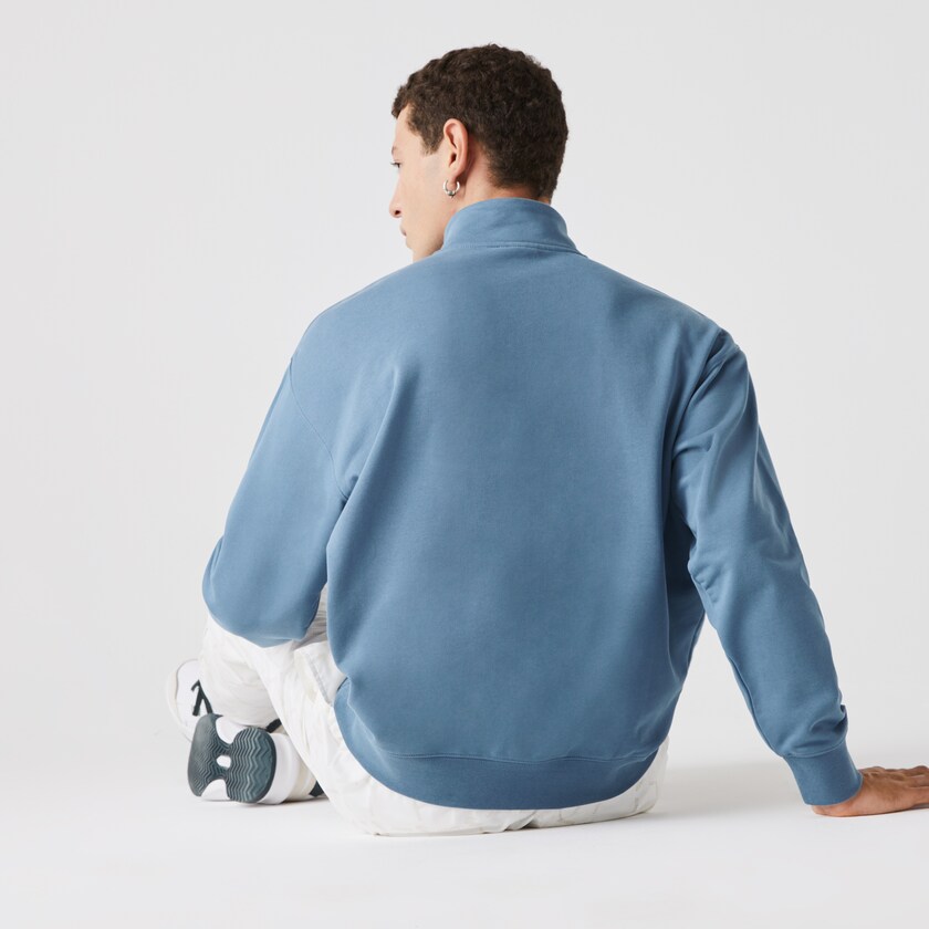 Sudaderas Lacoste LIVE Branded Cotton Fleece Hombre Azules | UC7-06650V5