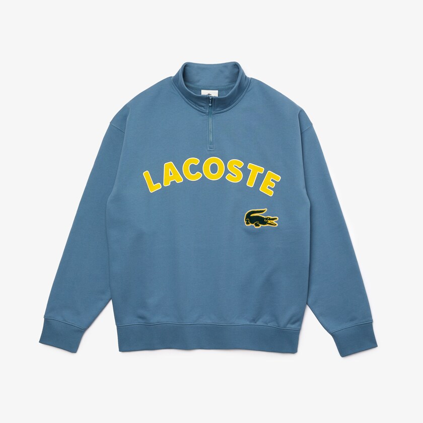 Sudaderas Lacoste LIVE Branded Cotton Fleece Hombre Azules | UC7-06650V5