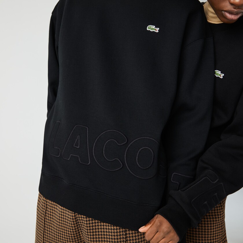 Sudaderas Lacoste LIVE Crew Neck Embroidered Cotton Blend Hombre Negros | SO1-13461L8