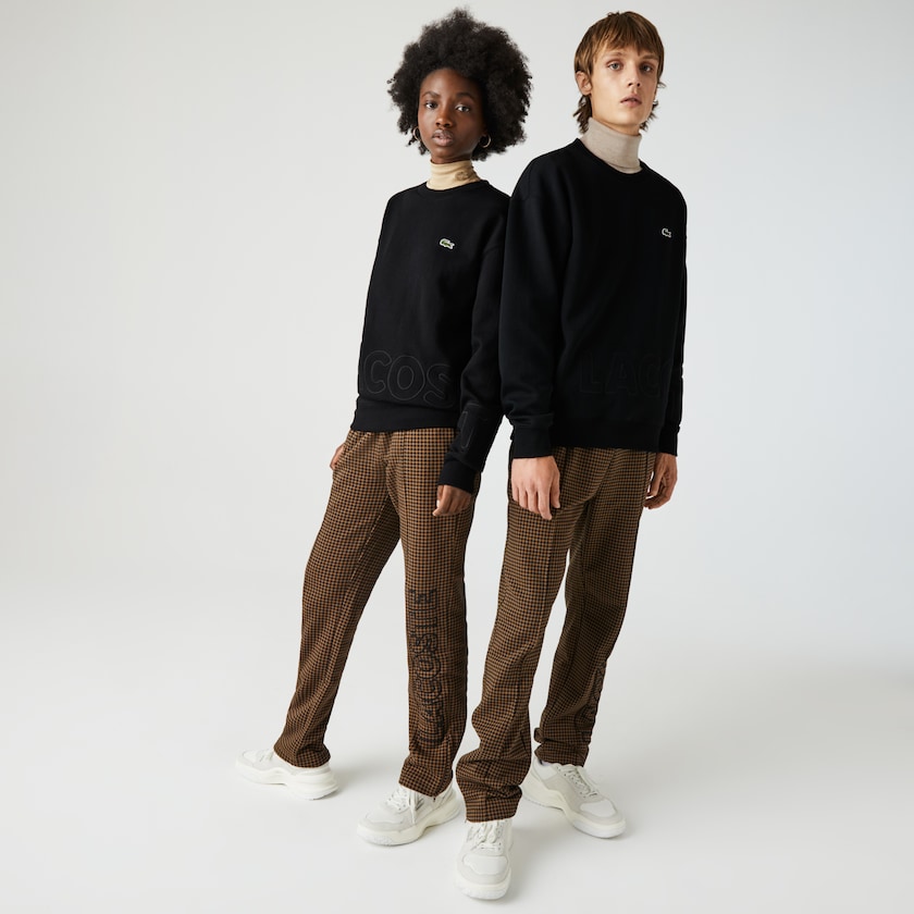Sudaderas Lacoste LIVE Crew Neck Embroidered Cotton Blend Hombre Negros | SO1-13461L8