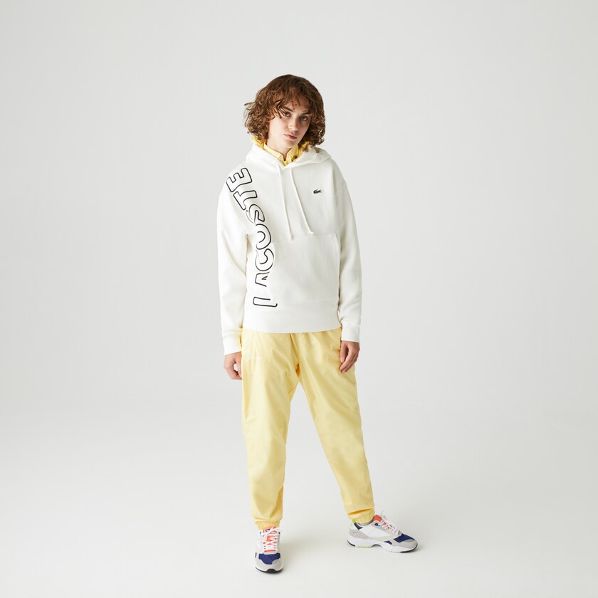 Sudaderas Lacoste LIVE Hooded Embroidered Cotton Blend Hombre Blancos Negros | EL6-80918O5