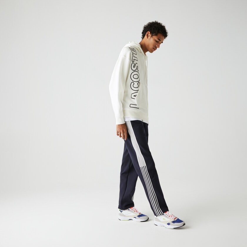 Sudaderas Lacoste LIVE Hooded Embroidered Cotton Blend Hombre Blancos Negros | EL6-80918O5