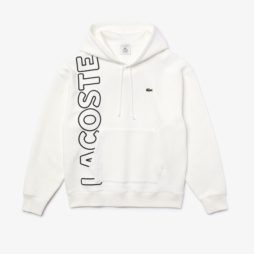 Sudaderas Lacoste LIVE Hooded Embroidered Cotton Blend Hombre Blancos Negros | EL6-80918O5