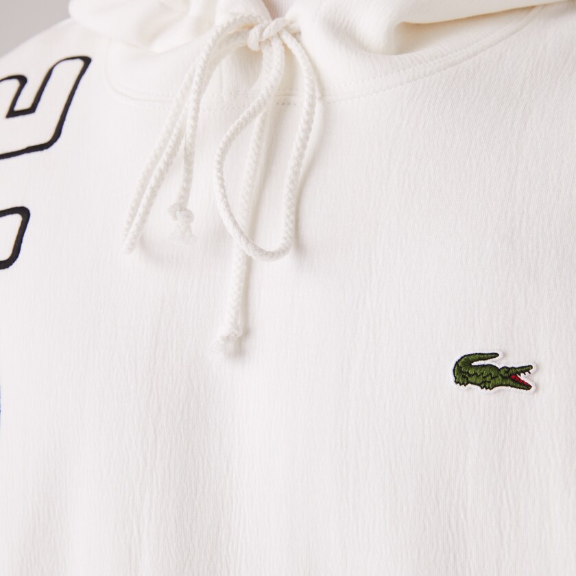 Sudaderas Lacoste LIVE Hooded Embroidered Cotton Blend Hombre Blancos Negros | EL6-80918O5