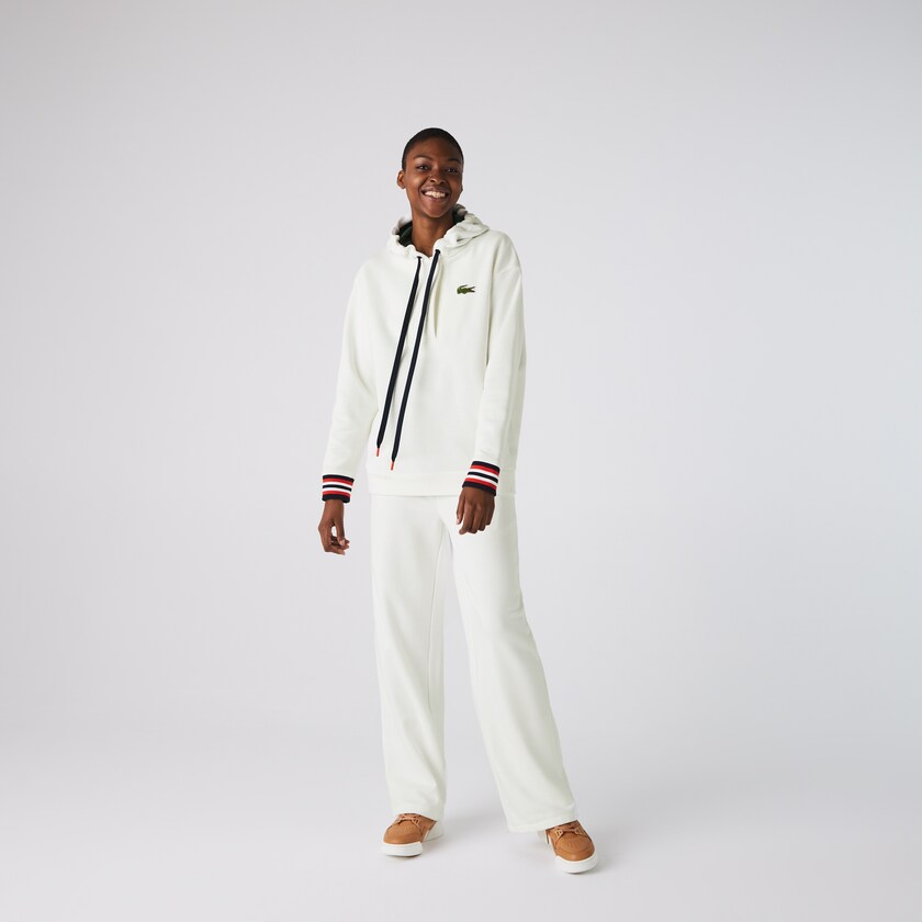 Sudaderas Lacoste Made In France Hooded Organic Cotton Fleece Mujer Blancos | YA3-63546G2