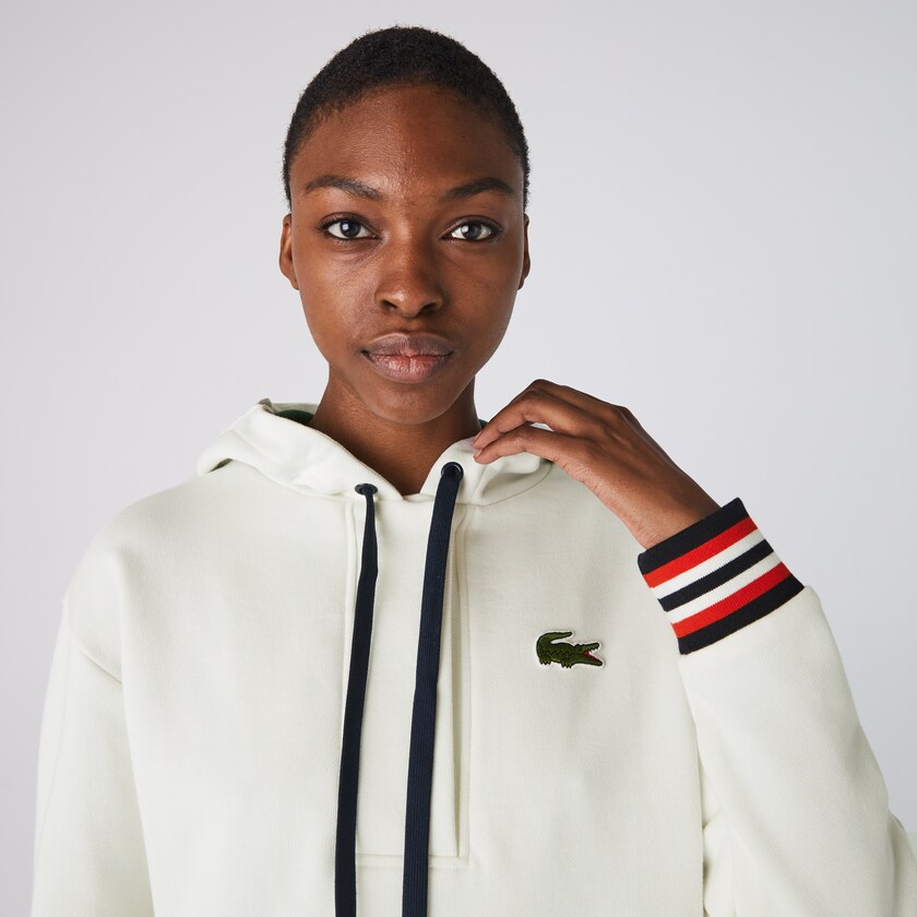 Sudaderas Lacoste Made In France Hooded Organic Cotton Fleece Mujer Blancos | YA3-63546G2