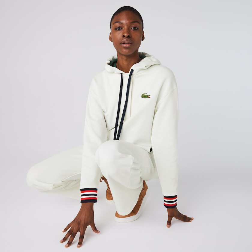 Sudaderas Lacoste Made In France Hooded Organic Cotton Fleece Mujer Blancos | YA3-63546G2