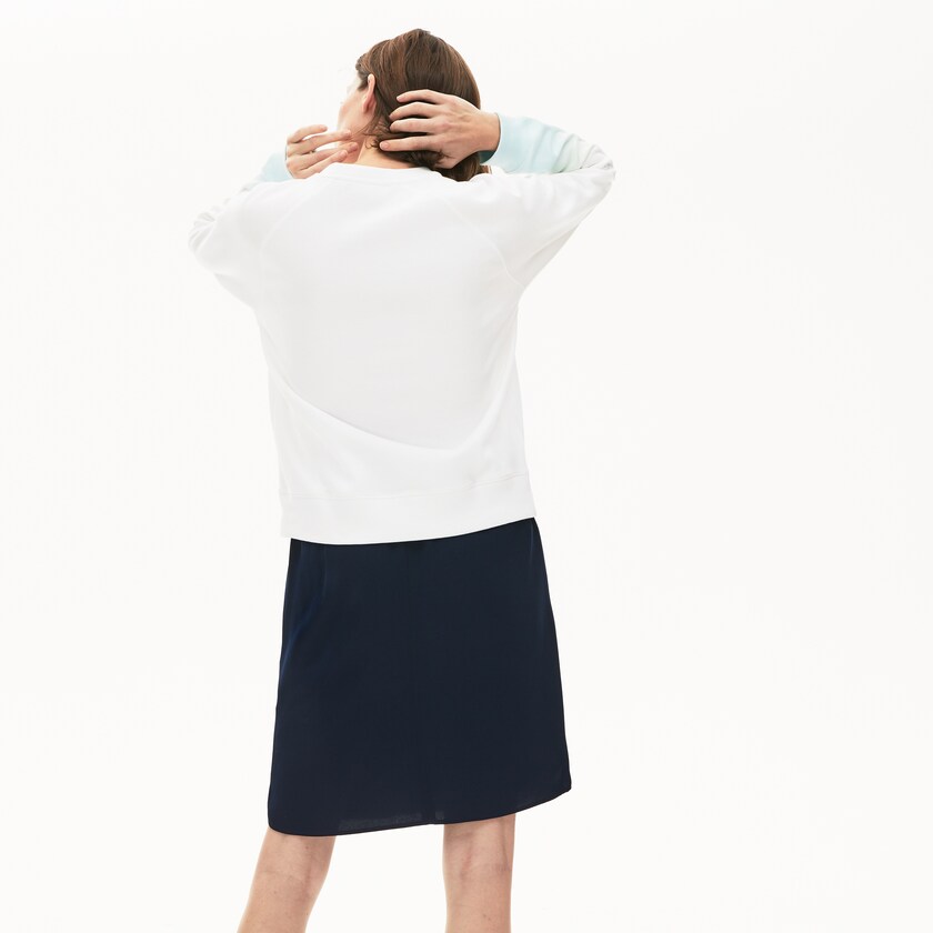 Sudaderas Lacoste Made in France Crew Neck Organic Cotton Mujer Turquesa Verdes Claro Blancos | HY8-03060R4