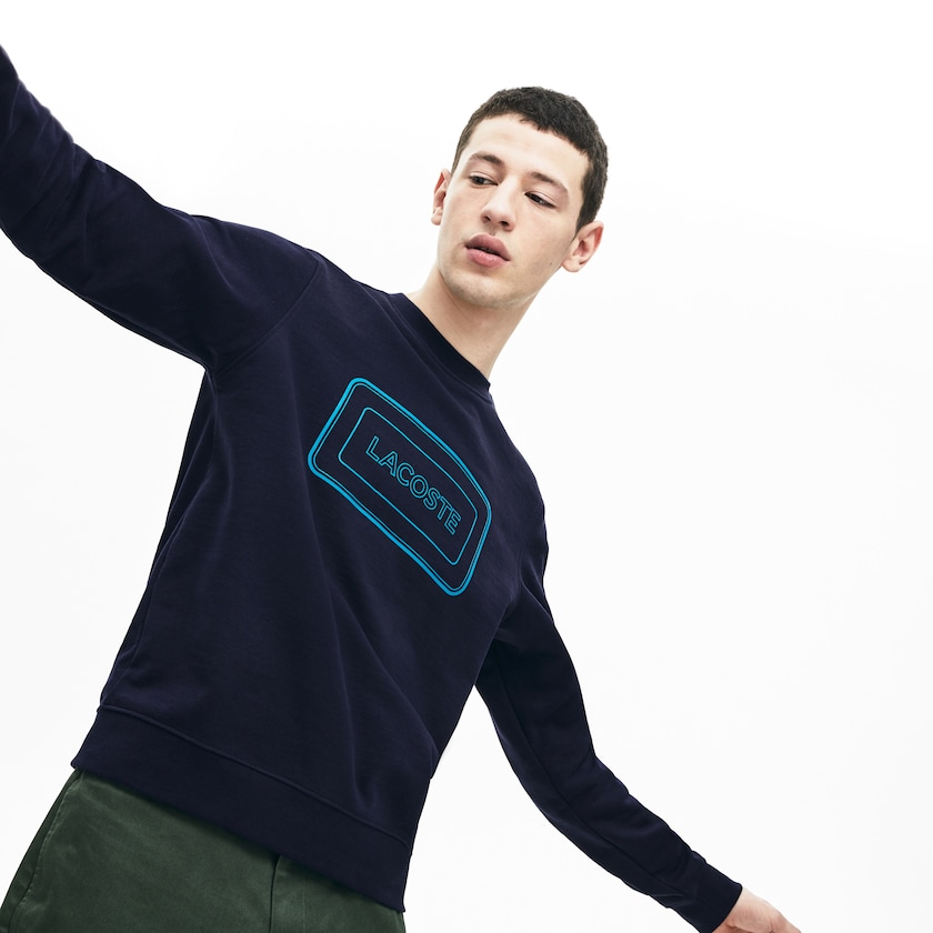 Sudaderas Lacoste Motion Regular Fit Crew Neck Cotton Hombre Azul Marino Azules | RT9-48324G1