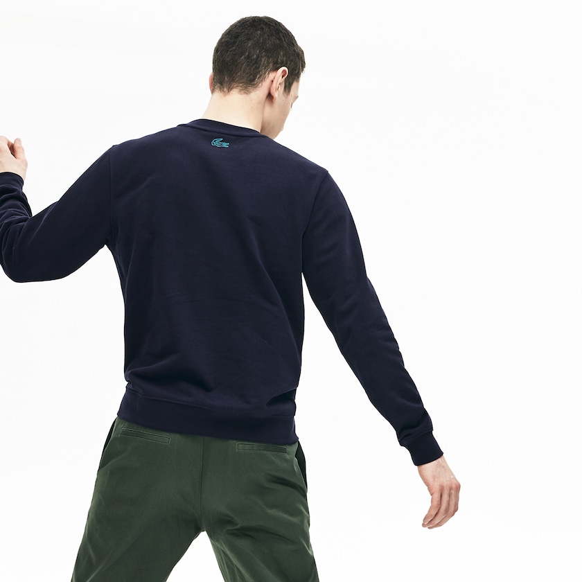Sudaderas Lacoste Motion Regular Fit Crew Neck Cotton Hombre Azul Marino Azules | RT9-48324G1