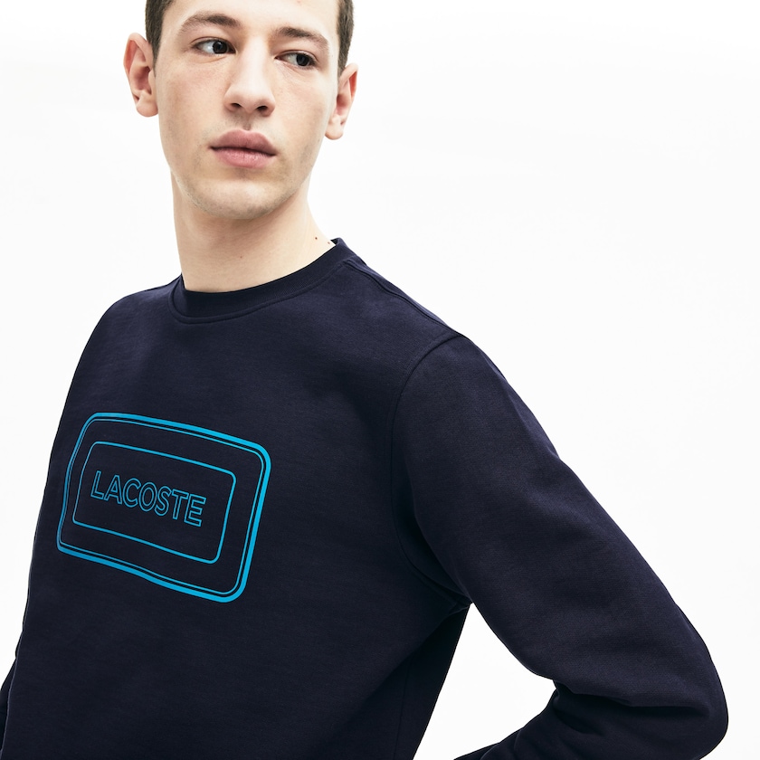 Sudaderas Lacoste Motion Regular Fit Crew Neck Cotton Hombre Azul Marino Azules | RT9-48324G1