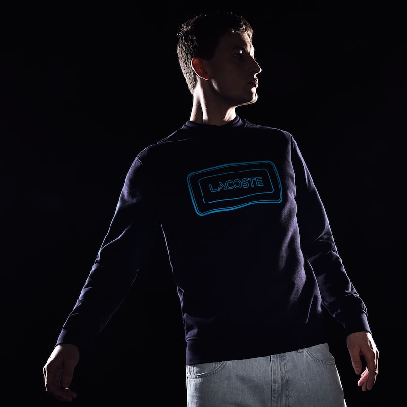 Sudaderas Lacoste Motion Regular Fit Crew Neck Cotton Hombre Azul Marino Azules | RT9-48324G1