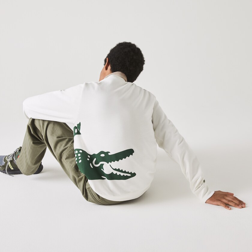 Sudaderas Lacoste Oversize Croc Crew Neck Cotton Hombre Blancos | TS6-68446S7